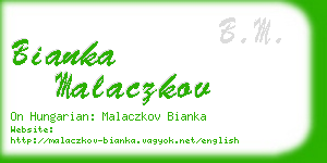 bianka malaczkov business card